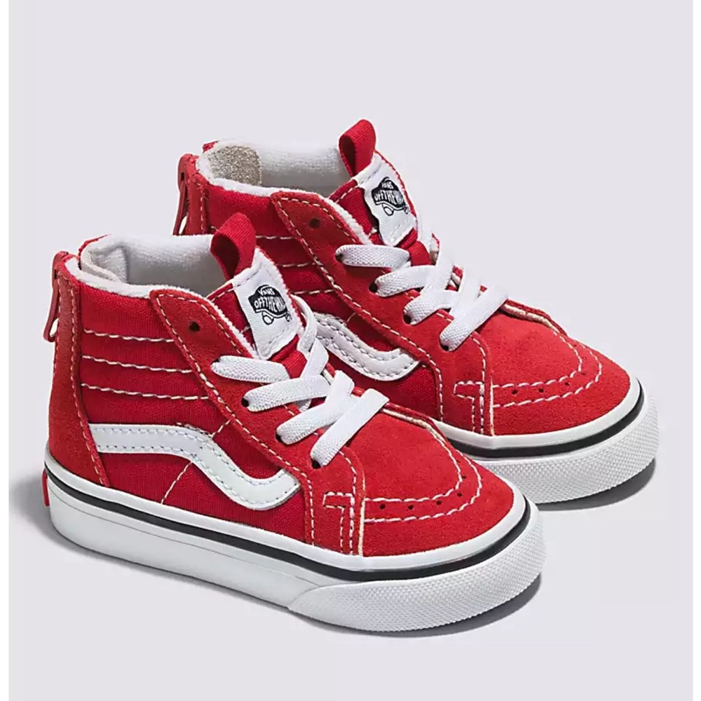 Vans Toddler Sk8-Hi Zip Red Sneaker Shoe Size 4